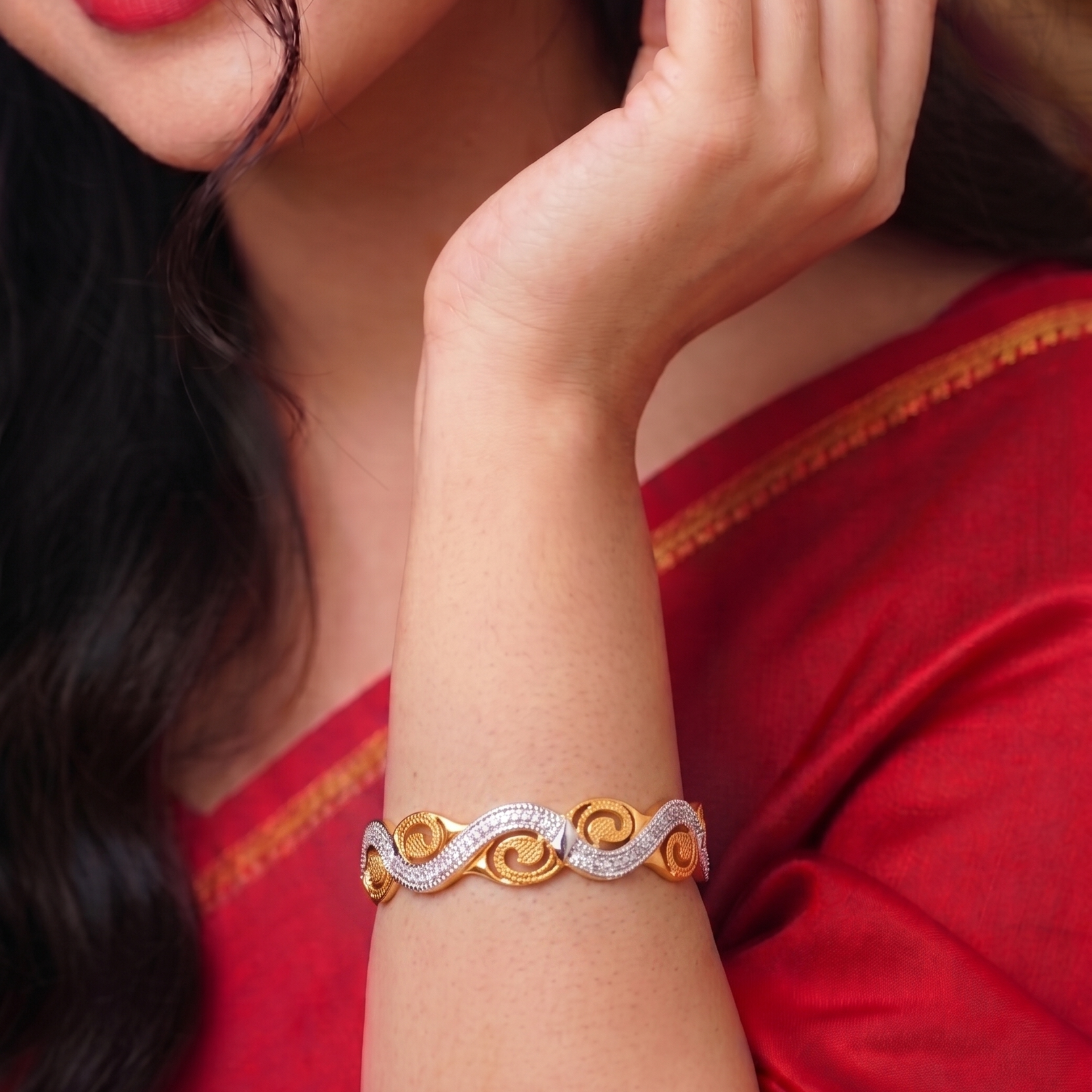 Rodium Cutting Bangle