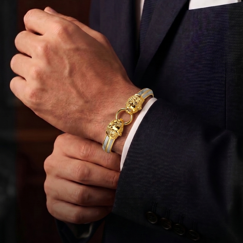 Mens Lion Face Kada